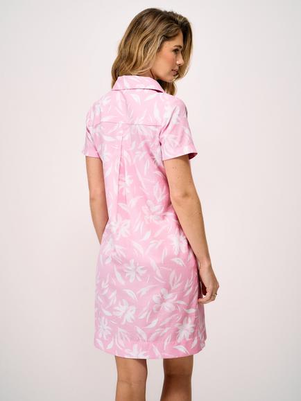 Crew Clothing Amelia Short Sleeve Shift Dress, Light Pink/White - view 2, Light Pink/White