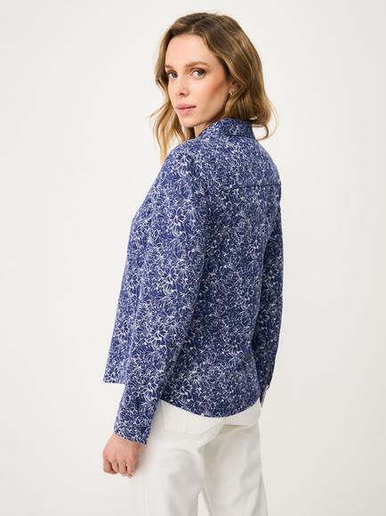Crew Clothing Floral Jersey Shirt, Navy Blue - view 2, Navy Blue