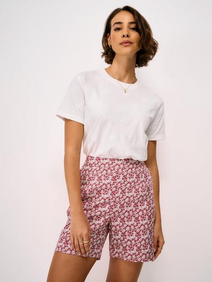 Crew Clothing Floral Print Shorts, Mid Red, Mid Red