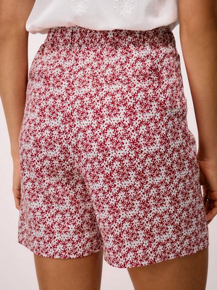 Crew Clothing Floral Print Shorts, Mid Red - view 2, Mid Red