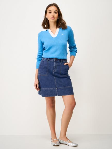 Crew Clothing Analee Denim Skirt, Mid Blue, Mid Blue