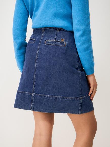 Crew Clothing Analee Denim Skirt, Mid Blue - view 2, Mid Blue
