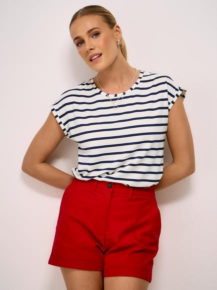 Crew Clothing Ruby Striped T-Shirt, Multi White