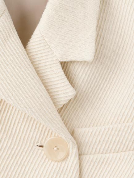 Mango Double-Breasted Cropped Blazer, Off White Raw - view 2, Off White Raw