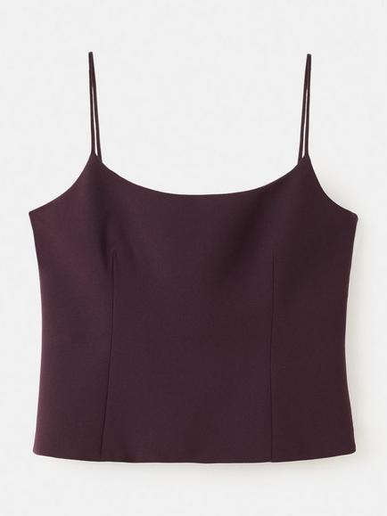 Mango Sleeveless Square Neck Cami Top, Garnet