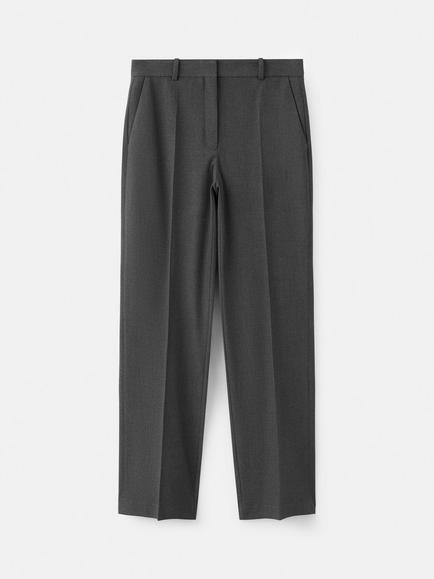 Mango Mid Rise Straight Leg Suit Trousers, Grey, Grey