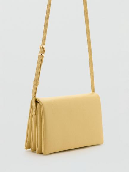 Mango Accordion Fold Crossbody Satchel, Cream Vanilla - view 2, Cream Vanilla