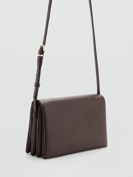 Mango Small Faux Leather Cross Body Bag - view 2, Chocolate