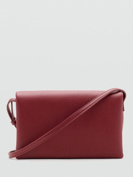 Mango Small Faux Leather Cross Body Bag, Red