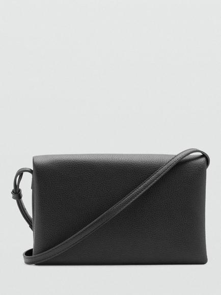 Mango Small Faux Leather Cross Body Bag, Black