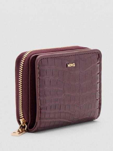 Mango Compact Zip Wallet, Red Bordeaux - view 2, Red Bordeaux