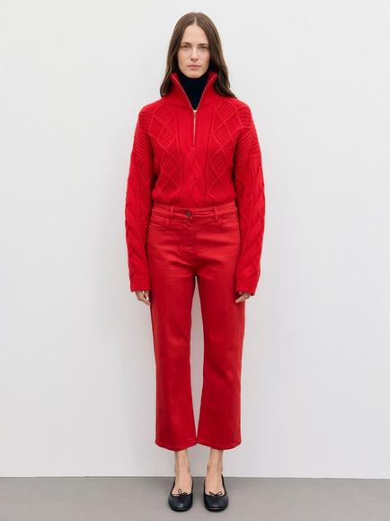 Gerard Darel Mirage Cropped Jeans, Red - view 2, Red