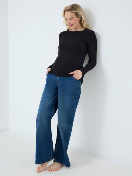 JoJo Maman Bébé Ribbed Maternity and Nursing Top, Pack of 2, Oatmeal - view 2, Oatmeal