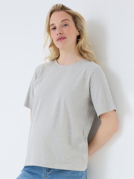 JoJo Maman Bébé Oversized Boyfriend Maternity T-Shirt, Pack of 2, Marl Grey, Marl Grey