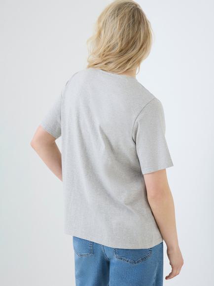 JoJo Maman Bébé Oversized Boyfriend Maternity T-Shirt, Pack of 2, Marl Grey - view 2, Marl Grey