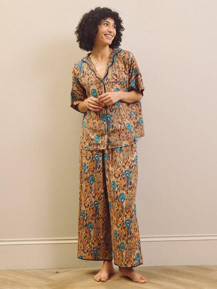 Their Nibs Festival Feathers Gauze Cotton Oversize Pyjama Set, Multi - view 2, Multi