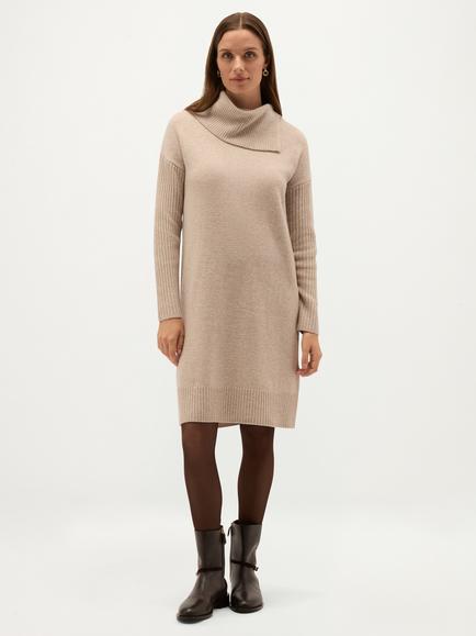 Hobbs Irene Wool Rich Knitted Dress, Brown, Brown