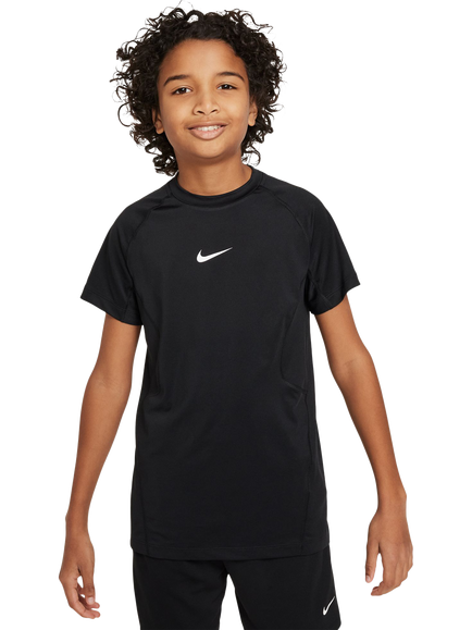 Nike Kids' Pro Short Sleeve Dri-FIT T-Shirt, Black/White, Black/White