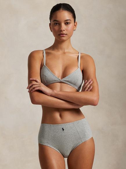 Ralph Lauren Polo Ralph Lauren Modern Rib Triangle Bralette, Grey