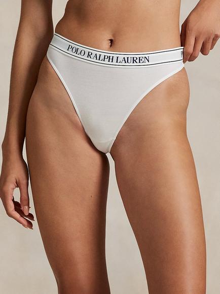 Ralph Lauren Polo Ralph Lauren High Waist Tanga Knickers, White, White