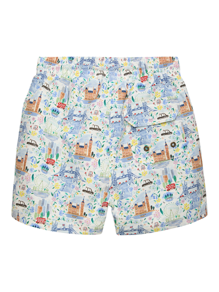 Trotters Kids' Liberty Pride & Bloom Print Swim Shorts, Multi - view 2, Multi