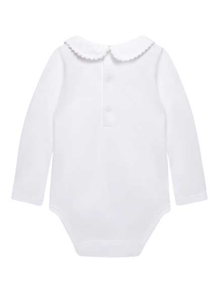 Trotters Baby Amelia Bow Long Sleeve Bodysuit, White - view 2, White
