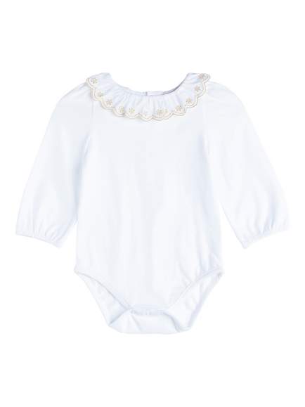 Trotters Baby Elsa Long Sleeve Bodysuit, White, White