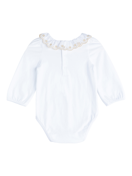 Trotters Baby Elsa Long Sleeve Bodysuit, White - view 2, White