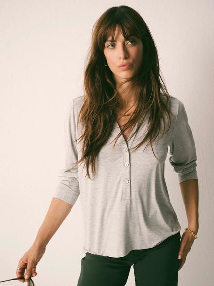 NRBY Juno Viscose Jersey Top, Light Grey