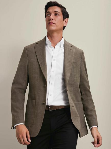 Charles Tyrwhitt Slim Fit Single Breasted Wool Blend Blazer, Taupe, Taupe