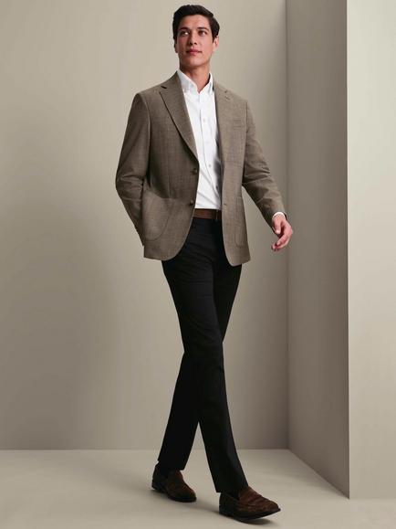 Charles Tyrwhitt Slim Fit Single Breasted Wool Blend Blazer, Taupe - view 2, Taupe