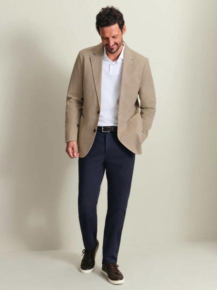 Charles Tyrwhitt Slim Fit Single Breasted Cotton Blend Blazer, Taupe - view 2, Taupe