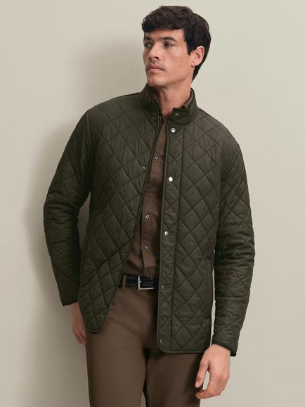 Charles Tyrwhitt Diamond Quilted Jacket, Olive Green, Olive Green