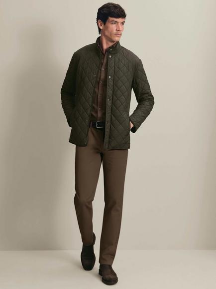 Charles Tyrwhitt Diamond Quilted Jacket, Olive Green - view 2, Olive Green