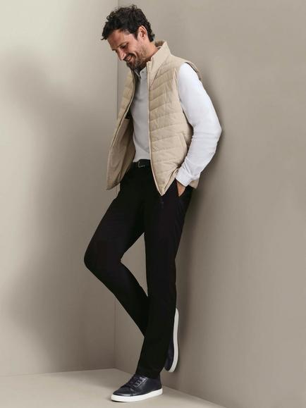 Charles Tyrwhitt Lightweight Quilted Gilet, Stone - view 2, Stone