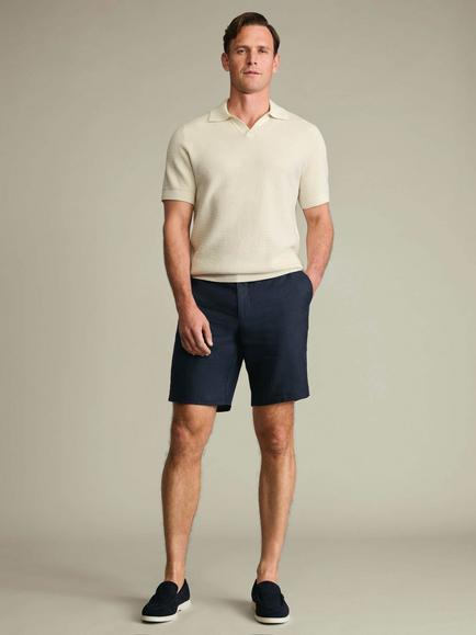 Charles Tyrwhitt Linen Shorts, Navy