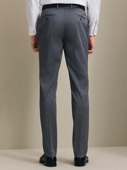 Charles Tyrwhitt Slim Fit Textured Cotton Blend Trousers, Steel Blue - view 2, Steel Blue