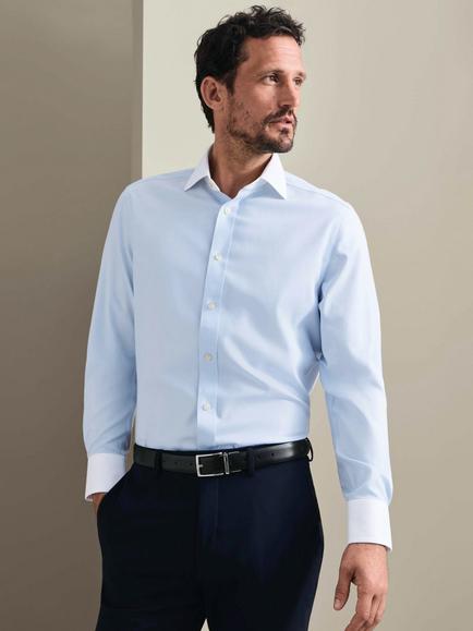 Charles Tyrwhitt Winchester Cotton Twill Non Iron Cutaway Shirt, Light Blue, Light Blue