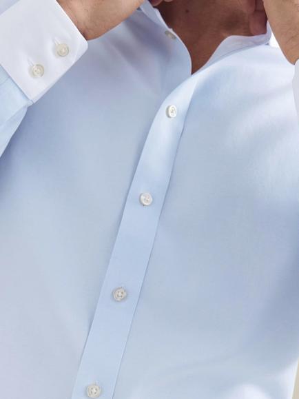 Charles Tyrwhitt Winchester Cotton Twill Non Iron Cutaway Shirt, Light Blue - view 2, Light Blue