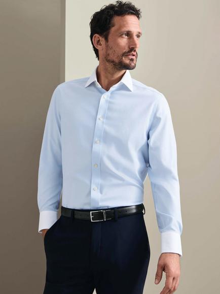 Charles Tyrwhitt Winchester Cotton Twill Non-Iron Slim Fit Shirt, Light Blue, Light Blue