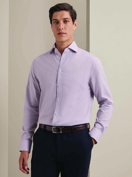 Charles Tyrwhitt Cotton Poplin Non-Iron Stretch Slim Fit Shirt, Lilac Purple, Lilac Purple