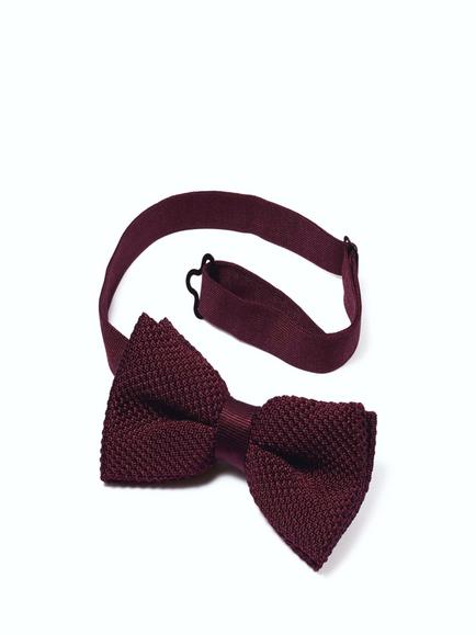 Charles Tyrwhitt Knitted Pure Silk Bow Tie, Burgundy Red, Burgundy Red