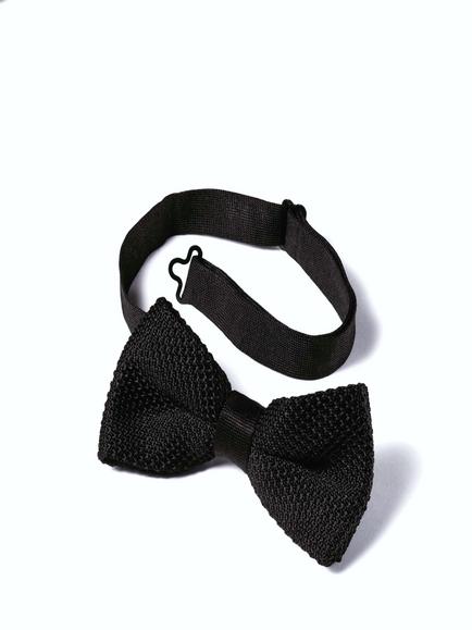 Charles Tyrwhitt Knitted Pure Silk Bow Tie, Black, Black