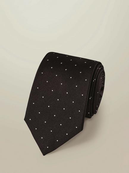 Charles Tyrwhitt Pure Silk Spot Tie, Chocolate Brown, Chocolate Brown