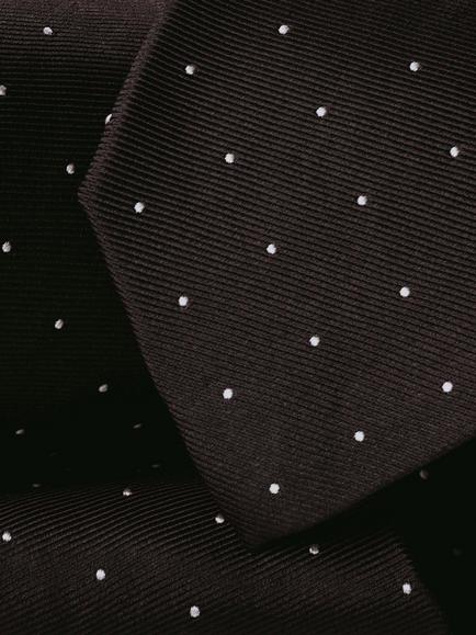 Charles Tyrwhitt Pure Silk Spot Tie, Chocolate Brown - view 2, Chocolate Brown