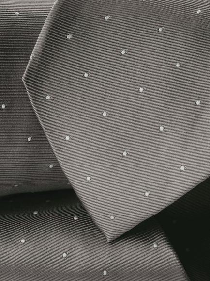Charles Tyrwhitt Pure Silk Spot Tie, Grey - view 2, Grey