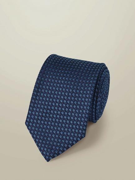 Charles Tyrwhitt Pure Silk Geometric Tie, Royal Blue, Royal Blue