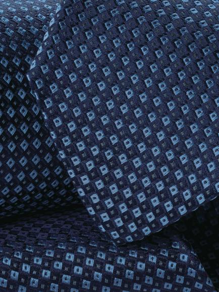 Charles Tyrwhitt Pure Silk Geometric Tie, Royal Blue - view 2, Royal Blue