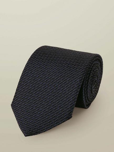 Charles Tyrwhitt Italian Pure Silk Geometric Tie, Navy, Navy