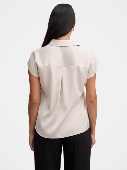 Forever New Nelly Grown On Sleeves Shirt, Ancient Cream - view 2, Ancient Cream